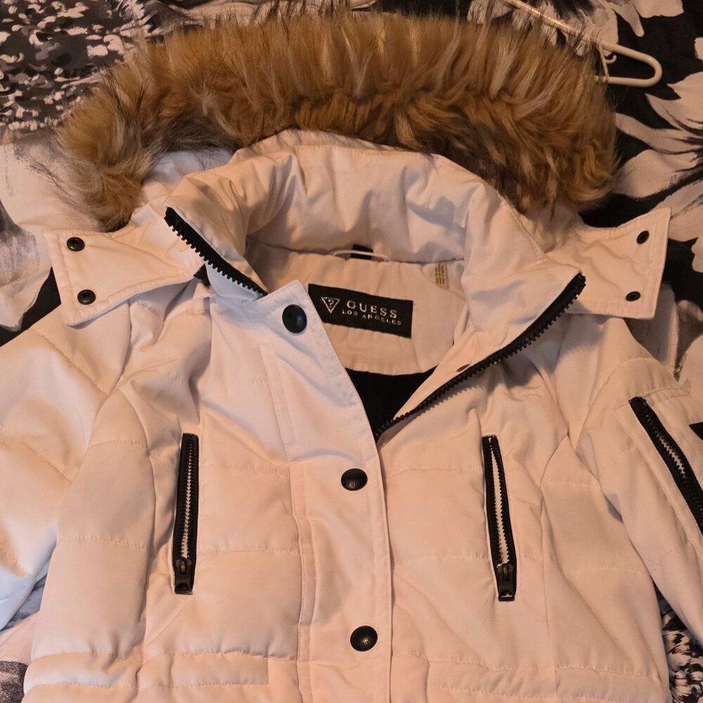Guess brand white puffer